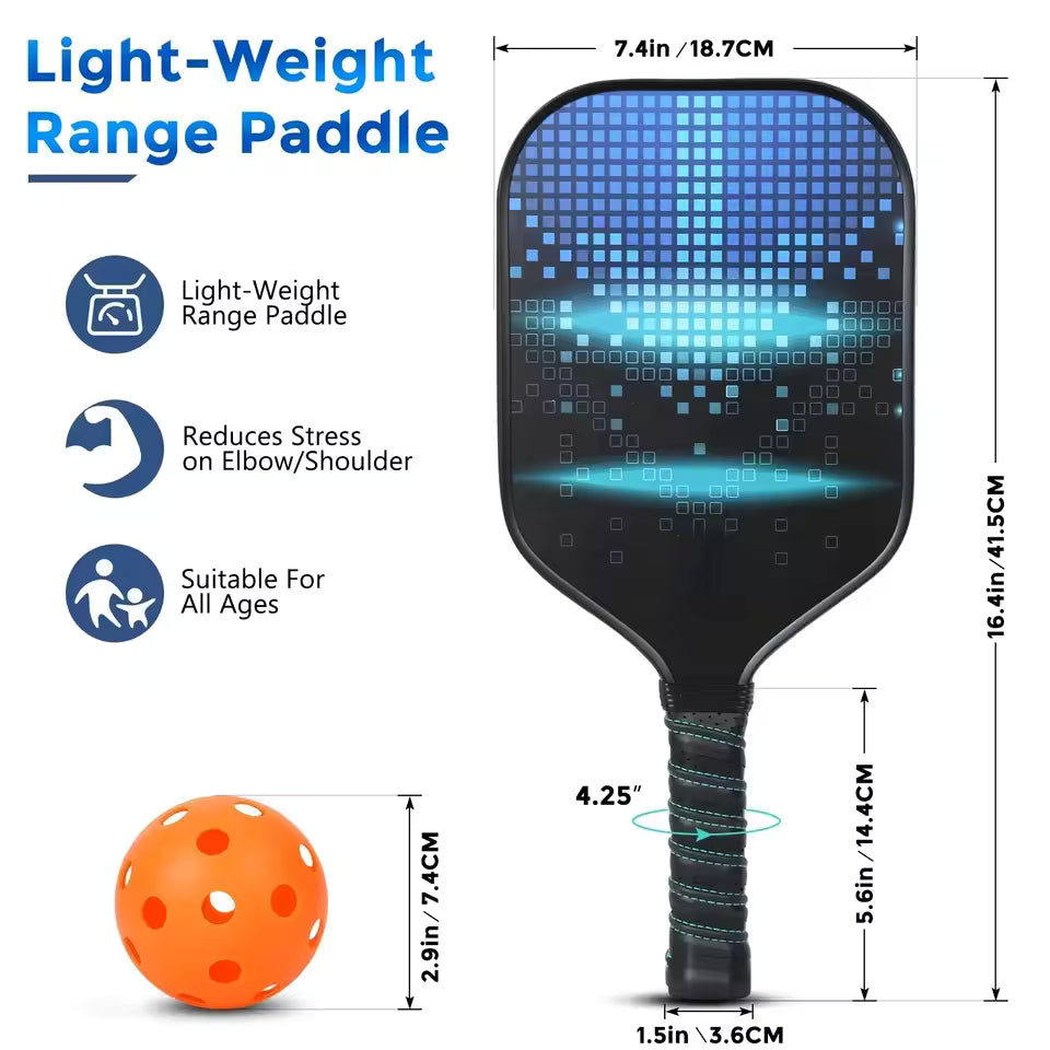 Pickleball Paddles Set Rackets Portable Racket Cover Carrying Bag Gift Kit USAPA Approved Indoor Outdoor Honeycomb Core 4 Balls