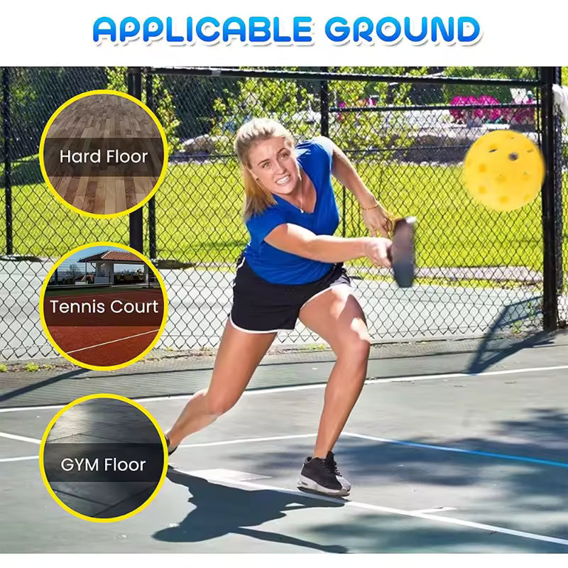 6/12/24PCS Pickleball 74MM Durable 40 Holes Outdoor Training Pickleball Accessories Standard Pickle Balls for Competition 26g