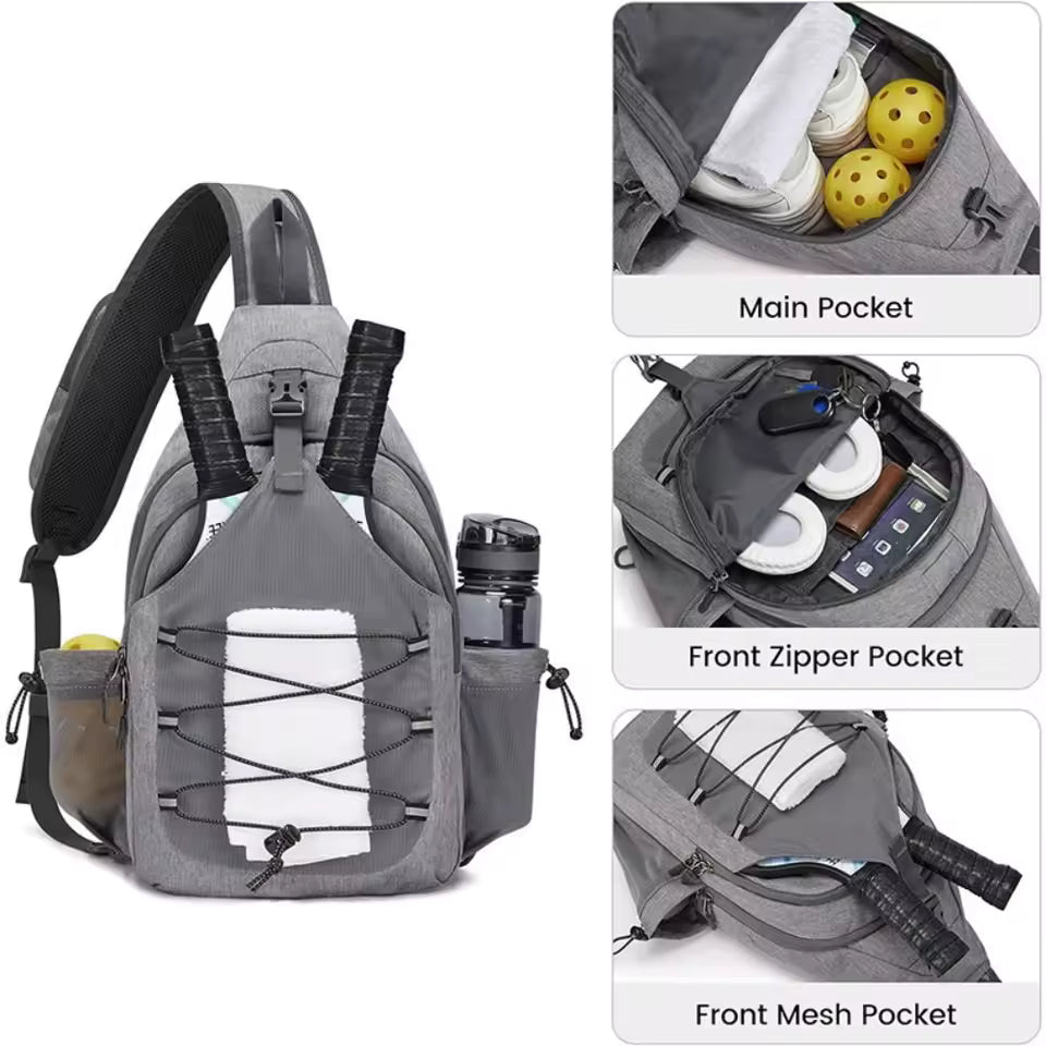 Large Capacity Pickleball Rackets Backpack Holds 2 Rackets Lightweight Pickleball Paddle Bag Adjustable Pickleball Bag